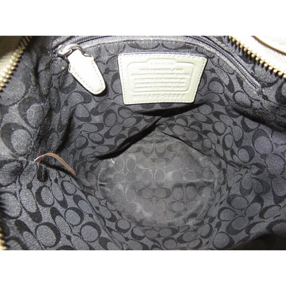 COACH 2014 Bleecker Gun Metal Grommets Hardware in Sage Green Leather Duffel Bag - Picture 7 of 12